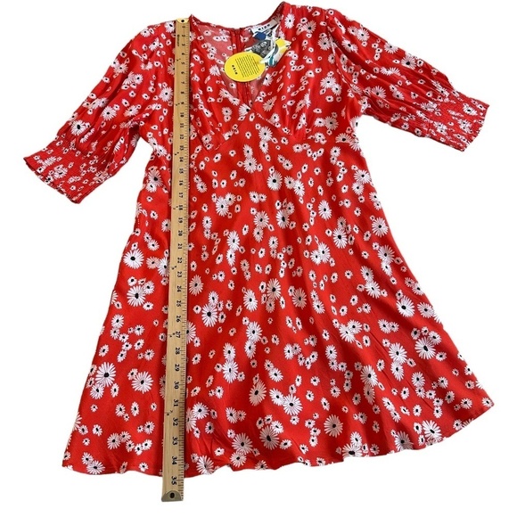 RIXO X Target Mini Dress Womens Size 12  V-Neck Daisy Print Cottagecore - Picture 10 of 16